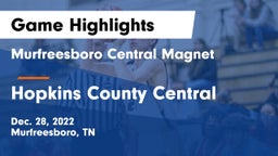 Murfreesboro Central Magnet vs Hopkins County Central  Game Highlights - Dec. 28, 2022