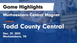 Murfreesboro Central Magnet vs Todd County Central  Game Highlights - Dec. 29, 2022