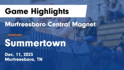 Murfreesboro Central Magnet vs Summertown  Game Highlights - Dec. 11, 2023