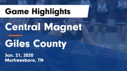 Central Magnet vs Giles County  Game Highlights - Jan. 21, 2020