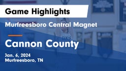 Murfreesboro Central Magnet vs Cannon County  Game Highlights - Jan. 6, 2024