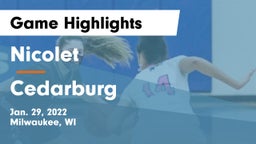Nicolet  vs Cedarburg  Game Highlights - Jan. 29, 2022