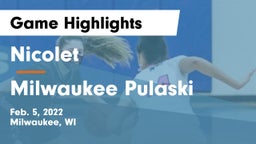 Nicolet  vs Milwaukee Pulaski Game Highlights - Feb. 5, 2022