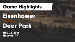 Eisenhower  vs Deer Park  Game Highlights - Nov 22, 2016