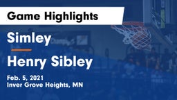 Simley  vs Henry Sibley  Game Highlights - Feb. 5, 2021