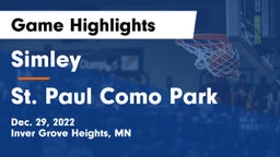 Simley  vs St. Paul Como Park  Game Highlights - Dec. 29, 2022
