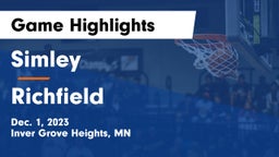 Simley  vs Richfield  Game Highlights - Dec. 1, 2023