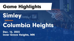 Simley  vs Columbia Heights  Game Highlights - Dec. 16, 2023