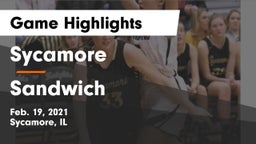 Sycamore  vs Sandwich  Game Highlights - Feb. 19, 2021