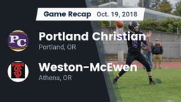 Recap: Portland Christian  vs. Weston-McEwen  2018