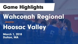 Wahconah Regional  vs Hoosac Valley  Game Highlights - March 1, 2018