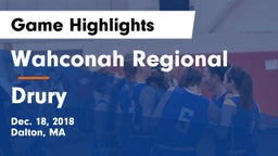 Wahconah Regional  vs Drury  Game Highlights - Dec. 18, 2018