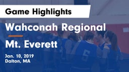Wahconah Regional  vs Mt. Everett Game Highlights - Jan. 10, 2019