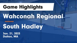 Wahconah Regional  vs South Hadley  Game Highlights - Jan. 21, 2023