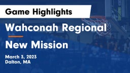 Wahconah Regional  vs New Mission  Game Highlights - March 3, 2023