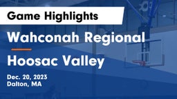 Wahconah Regional  vs Hoosac Valley Game Highlights - Dec. 20, 2023