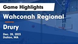 Wahconah Regional  vs Drury  Game Highlights - Dec. 28, 2023