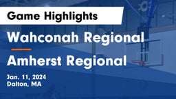 Wahconah Regional  vs Amherst Regional Game Highlights - Jan. 11, 2024