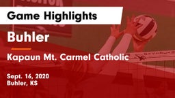 Buhler  vs Kapaun Mt. Carmel Catholic  Game Highlights - Sept. 16, 2020