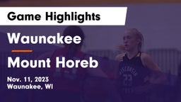 Waunakee  vs Mount Horeb  Game Highlights - Nov. 11, 2023