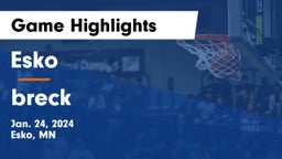 Esko  vs breck  Game Highlights - Jan. 24, 2024
