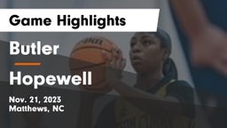 Butler  vs Hopewell  Game Highlights - Nov. 21, 2023