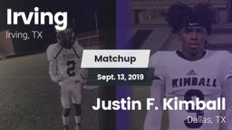 Matchup: Irving  vs. Justin F. Kimball  2019