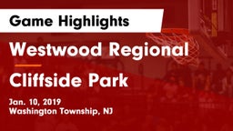 Westwood Regional  vs Cliffside Park  Game Highlights - Jan. 10, 2019