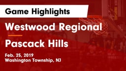 Westwood Regional  vs Pascack Hills  Game Highlights - Feb. 25, 2019