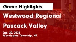 Westwood Regional  vs Pascack Valley  Game Highlights - Jan. 20, 2022