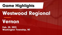 Westwood Regional  vs Vernon  Game Highlights - Feb. 20, 2023