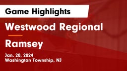 Westwood Regional  vs Ramsey  Game Highlights - Jan. 20, 2024