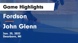 Fordson  vs John Glenn  Game Highlights - Jan. 25, 2022