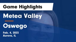 Metea Valley  vs Oswego  Game Highlights - Feb. 4, 2023