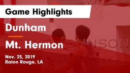 Dunham  vs Mt. Hermon  Game Highlights - Nov. 25, 2019