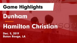 Dunham  vs Hamilton Christian  Game Highlights - Dec. 5, 2019