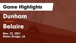 Dunham  vs Belaire  Game Highlights - Nov. 22, 2021