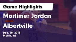Mortimer Jordan  vs Albertville  Game Highlights - Dec. 20, 2018