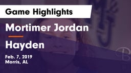 Mortimer Jordan  vs Hayden  Game Highlights - Feb. 7, 2019