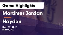 Mortimer Jordan  vs Hayden  Game Highlights - Dec. 17, 2019