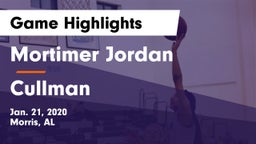 Mortimer Jordan  vs Cullman  Game Highlights - Jan. 21, 2020