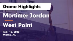 Mortimer Jordan  vs West Point Game Highlights - Feb. 10, 2020