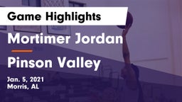 Mortimer Jordan  vs Pinson Valley  Game Highlights - Jan. 5, 2021