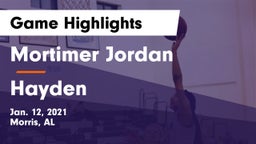 Mortimer Jordan  vs Hayden  Game Highlights - Jan. 12, 2021