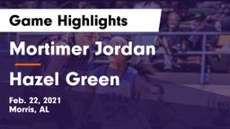Mortimer Jordan  vs Hazel Green  Game Highlights - Feb. 22, 2021