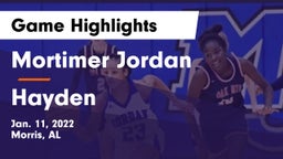 Mortimer Jordan  vs Hayden  Game Highlights - Jan. 11, 2022