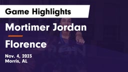 Mortimer Jordan  vs Florence  Game Highlights - Nov. 4, 2023