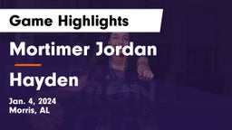 Mortimer Jordan  vs Hayden  Game Highlights - Jan. 4, 2024