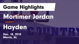 Mortimer Jordan  vs Hayden  Game Highlights - Dec. 18, 2018
