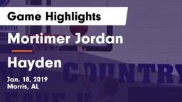 Mortimer Jordan  vs Hayden  Game Highlights - Jan. 18, 2019